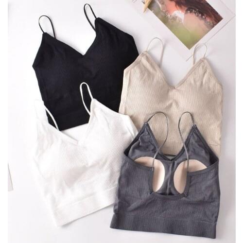 Bralette 2021 Seamless Sexy U-shaped Back Sports Bar Underwear Sling Brassiere Breathable Chest Pad Womens Crop Top