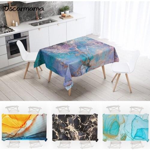 Black Green Rose Gold Marble Texture Pattern Tablecloth Big Terrace Table Cloth Interior Korea Home Supplies Waterproof Cover