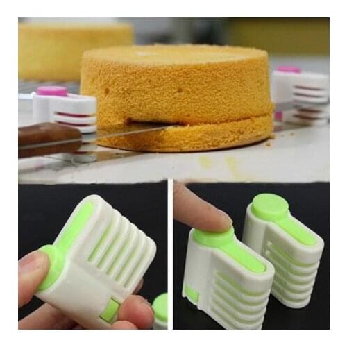 For Kitchen 2 Pcs 5 Layers DIY Cake Bread Cutter Leveler Slicer Set Cutting Fixator Tools cake decorating tools