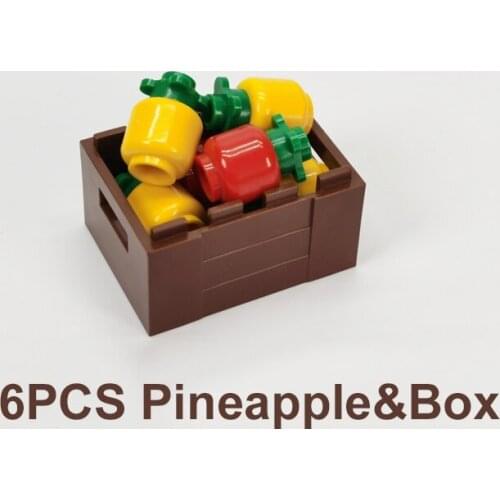 Pineapple&Container Box Building Blocks Compatible Major Brand Kids Assembled Toys 30150 Early Learning MOC Handmade Design