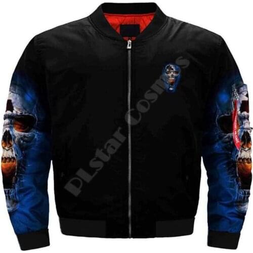 Flight Jacket For Men And Women 3D Printed Bomber Jacket Wear Thick Quilted Casual Fashion Coat For Men Outdoors In Winter