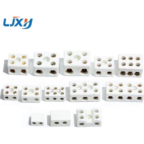 LJXH 2/6/8 Holes Ceramic Terminal High Temperature Joint Porcelain Wiring Terminal Wiring Column Insulating Porcelain Head