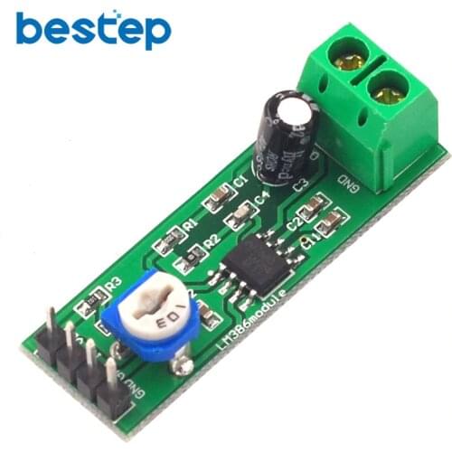 LM386 audio power amplifier module 200 times gain amplifier board mono power amplifier 5V-12V Input