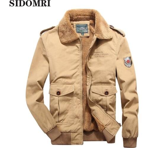 Jacket for men Winter flying suit plus fleece padded jacket mid-aged elderly loose oversize cotton multi-pocket overallS