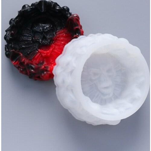 2 Pcs Resin Silicone Molds Set,Skull Resin Casting Mold and Coffin Mold for DIY C63F