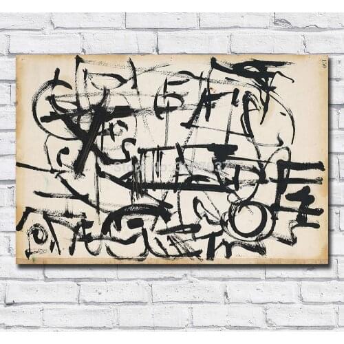 Wall Pictures Hand Painted Oil Painting Franz Kline Untitled Oil Painting on Canvas for Living Room and Bedroom Unframed