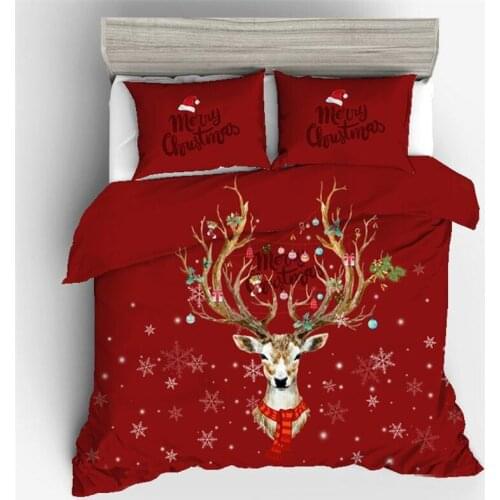 New 3D christmas gift present bedding set Santa Claus bed linen cotton fabric duvet cover set king queen twin size sugar skull