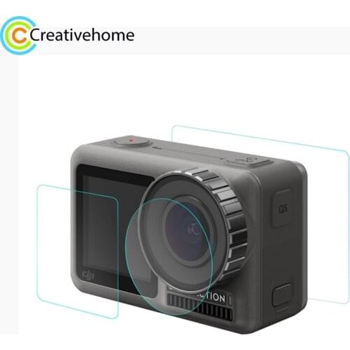PULUZ for DJI Osmo Action Lens + Front and Back LCD Display Tempered Glass Film for DJI