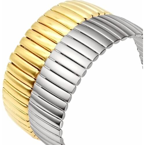 12 14 16 18 20 22MM Stretch Expansion Stainless Steel Parts Watch Band Strap Silver Metal Watch Bracelets Watch Accessories