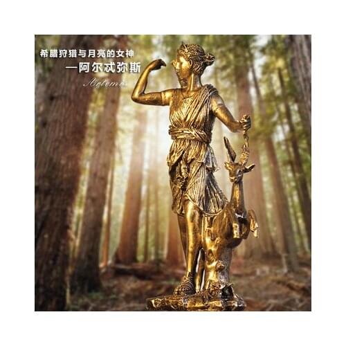 Artemis Moon Goddess Retro Crafts Creative Cafe Greek Mythological Home characters Resin sculpture Desktop Statue decoration