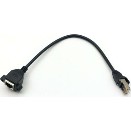 RJ45 Male to Female Screw Panel Mount Ethernet LAN Network Extension Cable New