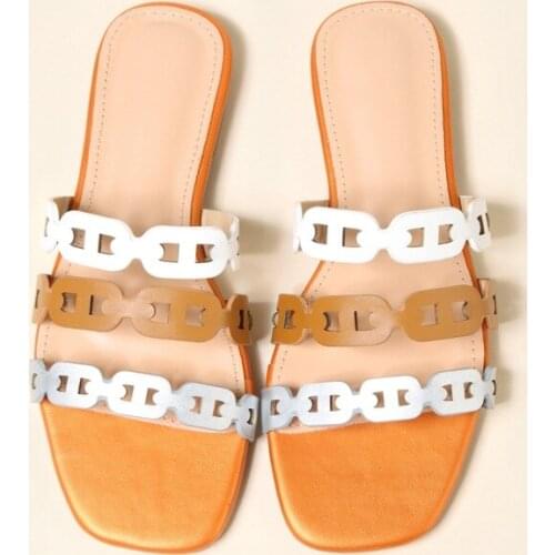 Women Slippers Hollow Out Flat Slides Sandals Sandalias Heels Leather Summer Comfortable Slip on Ladies Candy Color beach Shoes