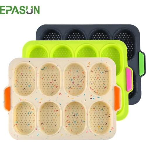 8 Hole Silicone Bread Mold Muffin 3D Jelly Mould Form Bakeware Baking Pan Dessert Cookie Form Non-stick Molds Cake Tool