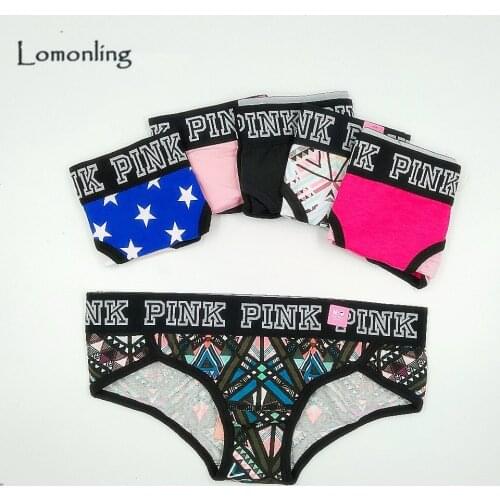 Cute Promotion Panties 2019 Original Single Vs Color Elastic Waist Letters Printed Cotton Underwear Lady Comfortable Movement