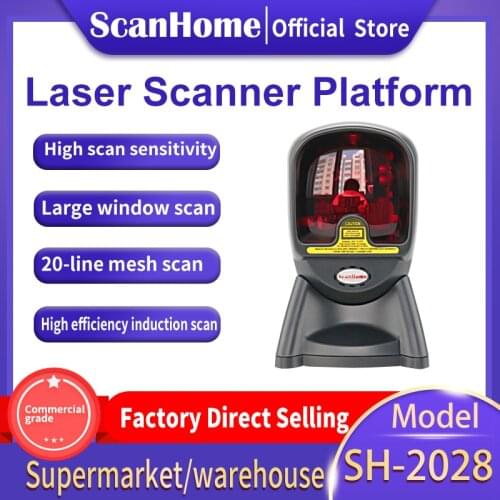 ScanHome Platform 20 line automatic omnidirectional laser Barcode Scanner reader for POS supermarket system SH-2028