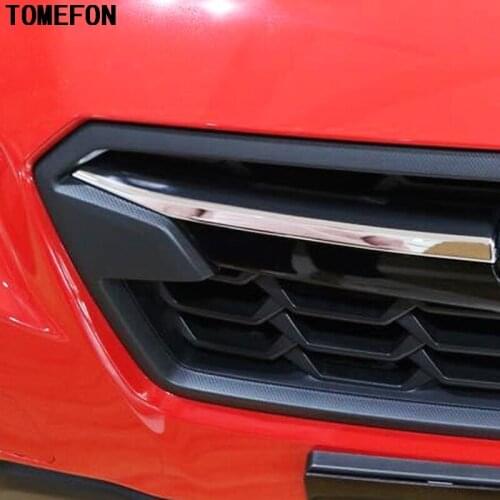 TOMEFON For Subaru XV 5-door Hatchback 2017 2018 ABS Chrome Exterior Accessories Upper Front Grille Grill Cover Decoration 2PCS