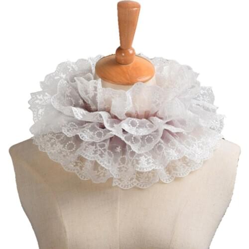 Victorian Collar Ruffles Neck Ruff Vintage Lace Cosplay Accessory