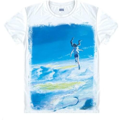 Weathering With You Cosplay T Shirt Morishima Hodaka Amano Hina Cartoon Summer T-Shirt Women/Men Top Tee Cosplay Costume