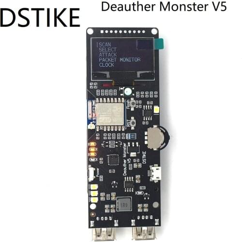 WiFi Deauther Monster V5 DSTIKE Confuse Wifi Trackers Real Time Clock Adjustable 80~100mA Power 1PC