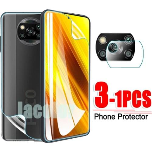 Safety Hydrogel Film For Xiaomi Poco X3/M3/F3/F2/M2 NFC/GT/Pro Screen Protector/Back Cover Film/Camera Glass POCOX3 POCOF3 X F 3