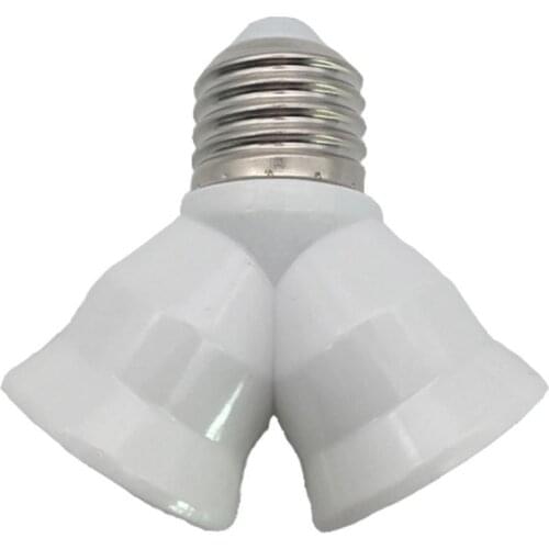 1Pcs White Color Fireproof Material Converter Socket Light Conversion Bulb Lamp E27 2 E27 Converter To P8S6 Base Holder W4I1