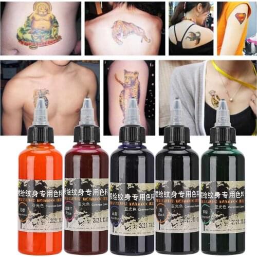 100ml Professional Safe Temporary Disposable Matte Easy Coloring Tattoo Ink Colored Drawing Airbrush Pigment For Body Makeup Art