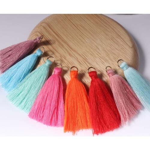 12Pcs 5cm Cotton Tassel Earrings Charms Chinese Knot Cotton Mini Tassels For Jewelry Diy Making Borlas Piel Findings Materials