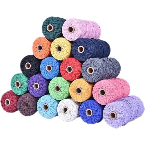 2/3/4/5mm 100% Cotton Cord Colorful Cord Rope Home DIY Craft Woven Tapestry Macrame Material Wedding Decorative Supply 110yards