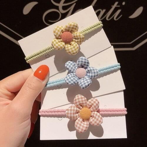 2Pcs/lot Cute Flower Elastic Rubber Band Lovely Baby Head Rope Tie For Girls Headwear Hair Accessories