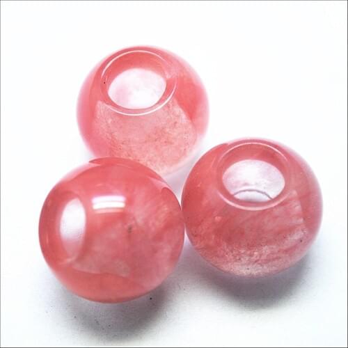 3pcs nature gem stone round ball big hole european beads for chain bracelets making size 20mm 8.0 inner hole nice jewelry findin