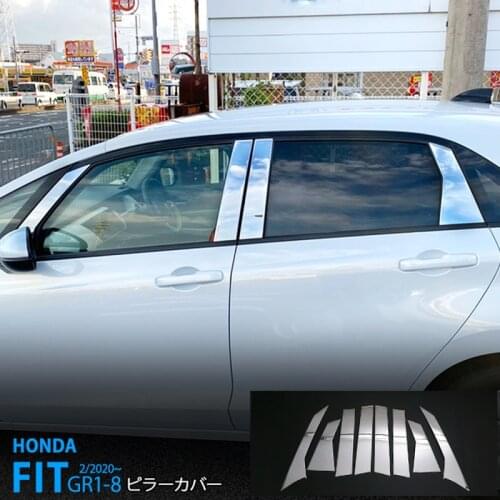 8pcs SUS304 Window Pillar Cover for Honda Fit GR1-8 Automobiles Sticker Decoration Trim Accessories