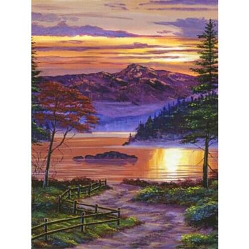Diamond Painting 5D DIY Square/Round Diamond Landscape Painting Valley Sunset Beautiful View Picture Cross Stitch Decor TX498