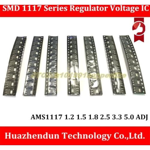 Free Shipping 7valuesX20=140pcs SMD 1117 Series Regulator Voltage IC Pack TO-223 AMS1117 1.2 1.5 1.8 2.5 3.3 5.0 ADJ
