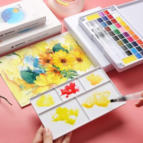 Boglino solid watercolor paint for beginners hand-painted transparent painting gouache pigment art supplies