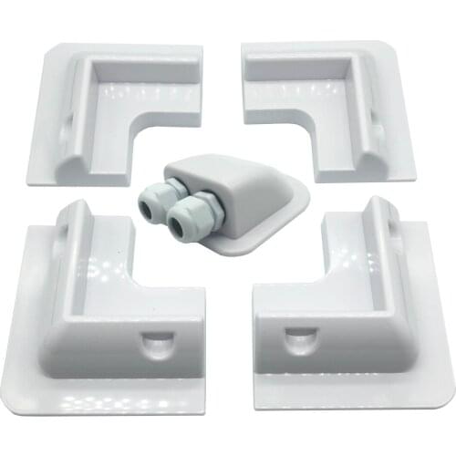 5Pcs RV Top Roof Solar Panel Mounting Fixing Bracket Kit Wire Box ABS Supporting Holder for Caravans Camper Boat Yacht Motorhome