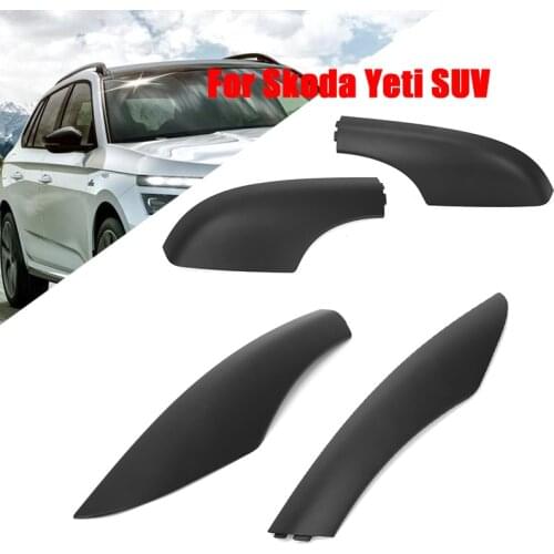 For Skoda Yeti SUV Roof Rack Cover Front Rear Black Roof Luggage Bar Rail End Shell Plasitc Cover