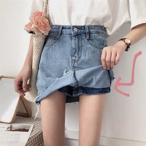 Large size summer bust skirt womens clothing high waist A word package buttock skirt 200 jins fat mm jeans skirt