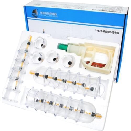 Old method Medical Kangzhu 24 Cups Vacumm Cupping Set Kit for Body Suction & Health Massage Cupping Chinese Massage