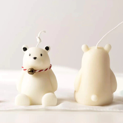 Cute Bear Candle Mold Unique Wax Mold Animal Bear Design Scented Candle Silicone Mould