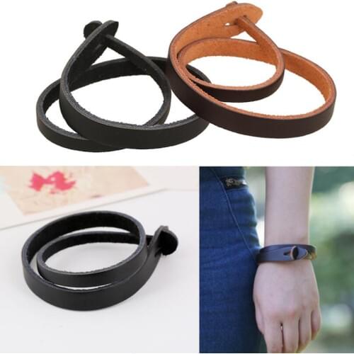 Fashion Vintage Casual Unisex Jewelry Simple Charm Black Brown Leather Multi-layer Chain Retro Wrap Bangles Wristbands Bracelet