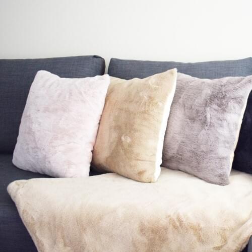 Soft Plush Rabbit Fur Pillow Home Faux Fur Fleece Square Decorative Throw Pillow Cover For 2019 Christmas