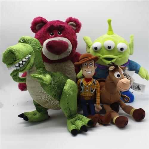 1pcs Original toy story woody Lotso Strawberry Bear Bullseye Alien Rex dinosaur Stuffed Super Soft Toys Children Brinquedos