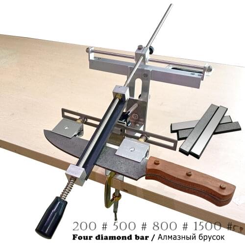 2020 New KME Professional Knife sharpener grinding system 360 degree flip Long knife clip with 4pcs diamond whetstone