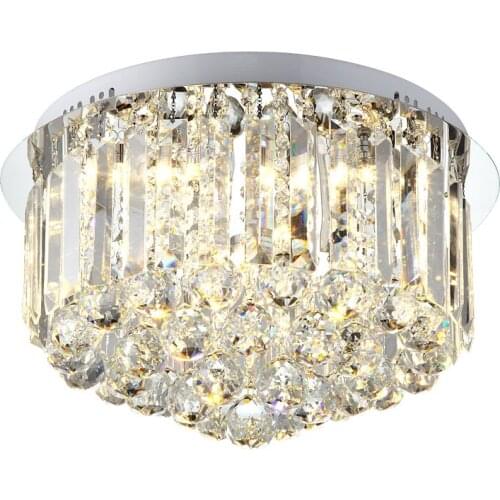 Simple modern three-color LED remote control round creative warm bedroom study crystal lamp lighting fixture led ceiling lamp