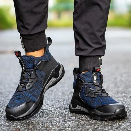 Work Boots Portable Industrial Shoes Puncture Proof Wear-resisting Safety Mens Shoes Security Steel Toe Comfortable Size38-48