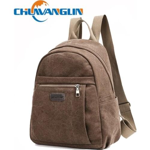 Chuwanglin vintage womens backpack casual canvas backpacks fashion preppy style school bags simple travel laptop bag S6026