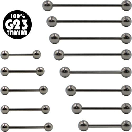 G23 Solid Titanium Barbell Ring Tongue Bar Ear Tragus Cartilage Earrings Ear Industrial Barbell Nipple Bar Body Piercing Jewelry
