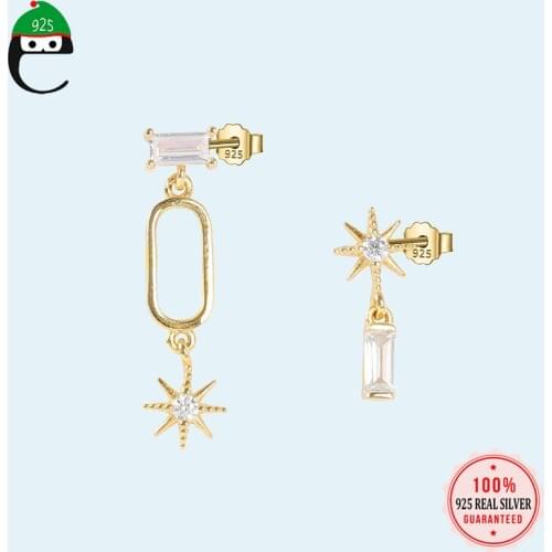 Star Earrings Genuine 925 Sterling Silver Stud Earrings Supper Cool For Women Girls Party Jewelry 925 Wholesale DS1828