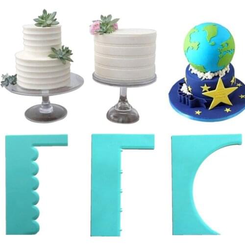 8 Style Cream Scraper Smoother Baking Supply New Spatula Cake Decoration Pastry Edge Scrape Fondant Plastic Mousse Cake Tools