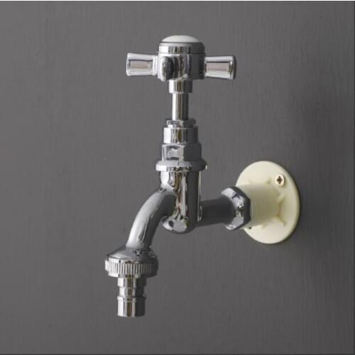 Antique Bronze Luxury Wall Mounted Total brass outdoor faucet bathroom double use washing machine tap faucet mixer Art Carved